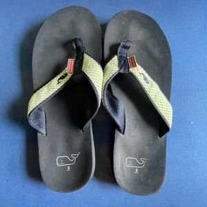 Vineyard Vines Striped Whale Navy Womens Flip Flops Size 8
